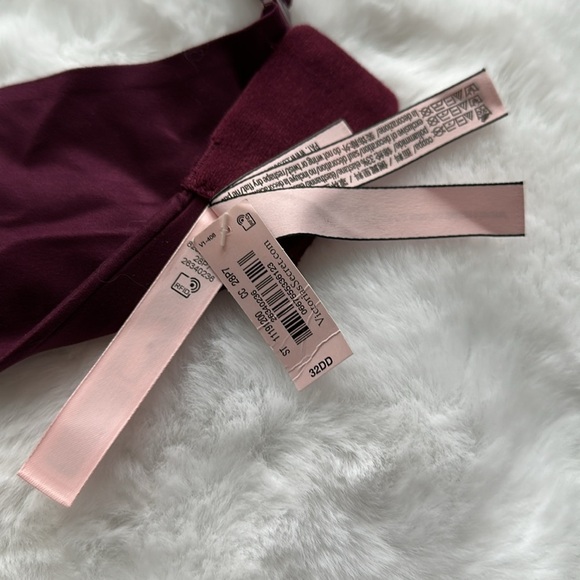 NWT Victorias Secret Lined Demi Wireless Bra Burgundy size 32DD - Picture 3 of 6